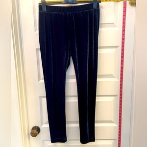 Soft Surroundings velveteen dark blue leggings -M
